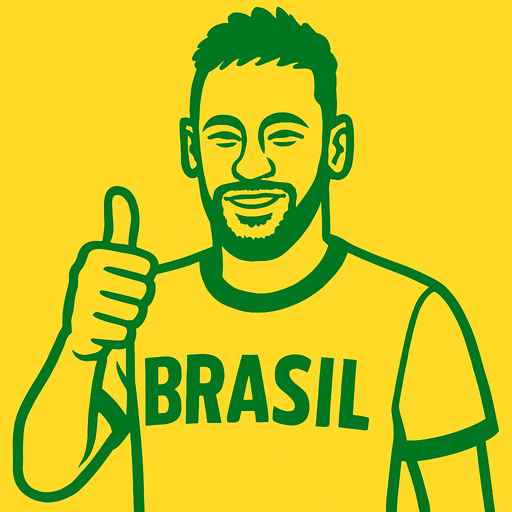 brasil tshirt neymar is making thumbsup.
In-Game asset.  2d.  High contrast.  No shadows
