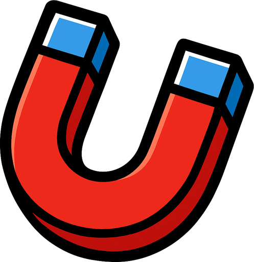 u magnet.
In-Game asset.  2d.  High contrast.  No shadows