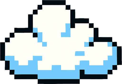 Una nube pixelar.
In-Game asset.  2d.  High contrast.  No shadows