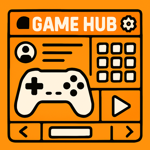 Game hub.
In-Game asset.  2d.  High contrast.  No shadows
