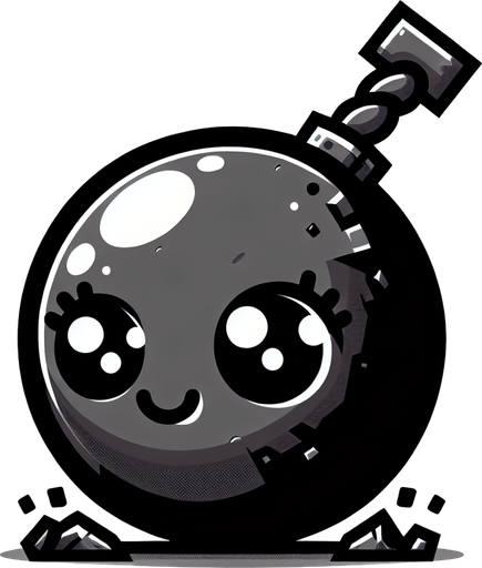 Wrecking Ball with eyes, cartoon style..
Single Game Texture. In-Game asset. 2d. Blank background. High contrast. No shadows.