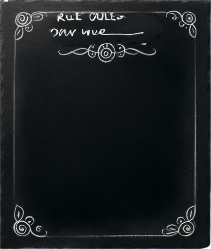 "RULES" handwritten in chalk