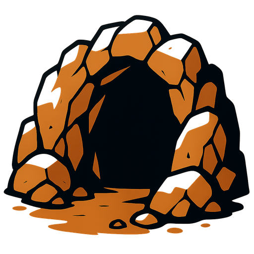 cave enterance.
In-Game asset.  2d.  High contrast.  No shadows