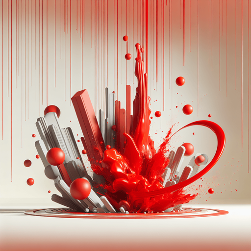red splash. Clean lines. Low detail. 2d