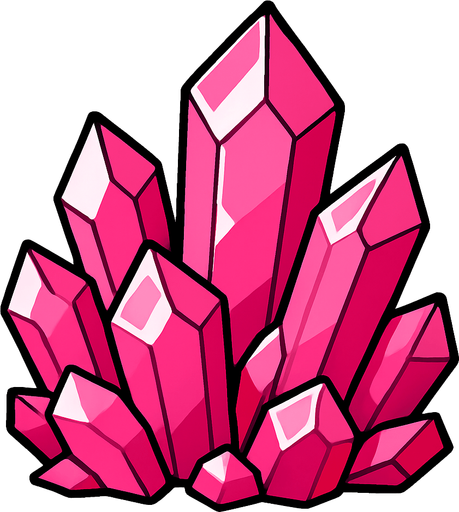 Pack of crystals, pink color
In-Game asset.  2d.  High contrast.  No shadows