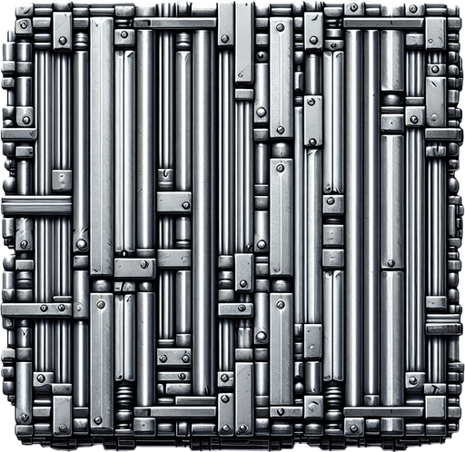 Metal bar.
Single Game Texture.  In-Game asset.  2d.  Blank background.  High contrast.  No shadows