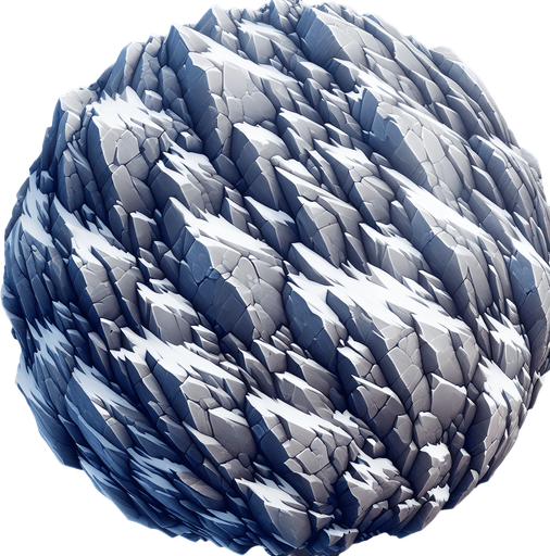 Mountain rock.
Single Game Texture. In-Game asset. 2d. Blank background. High contrast. No shadows.