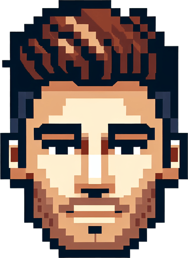 david beckham cartoon face. 8-bit. Single Game Texture. In-Game asset. 2d. Blank background. High contrast. No shadows.