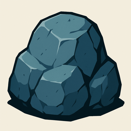 big rock.
In-Game asset.  2d.  High contrast.  No shadows