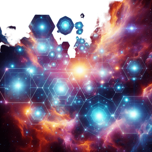 Amazing bright hexagon space background.