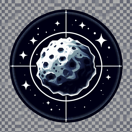 Asteroid.
Single Game Texture.  In-Game asset.  2d.  Blank background.  High contrast.  No shadows