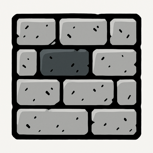 wall block.
In-Game asset.  2d.  High contrast.  No shadows