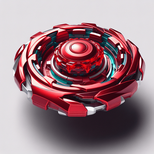 Photorealistic Red beyblade, top view