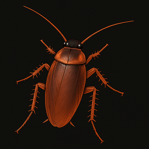 realistic roach.
In-Game asset.  2d.  High contrast.  No shadows