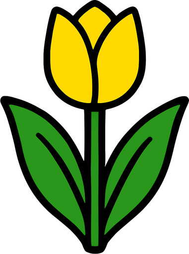 Yellow Tulip.
In-Game asset.  2d.  High contrast.  No shadows