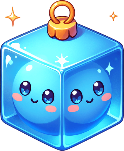 Perfectly square blue Christmas decoration. Cartoon. Cute art style