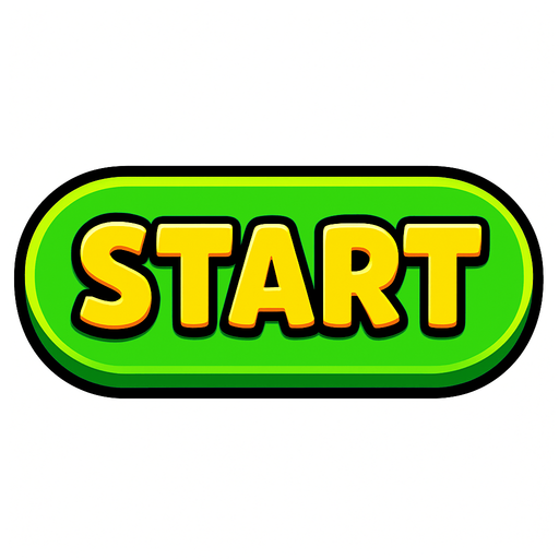 Boton de juego que diga "START".
In-Game asset.  2d.  High contrast.  No shadows
