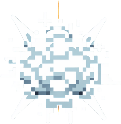 white round cloud burst. Single Game Texture. In-Game asset. 2d. Blank background. High contrast. No shadows.8 bit. pixelated