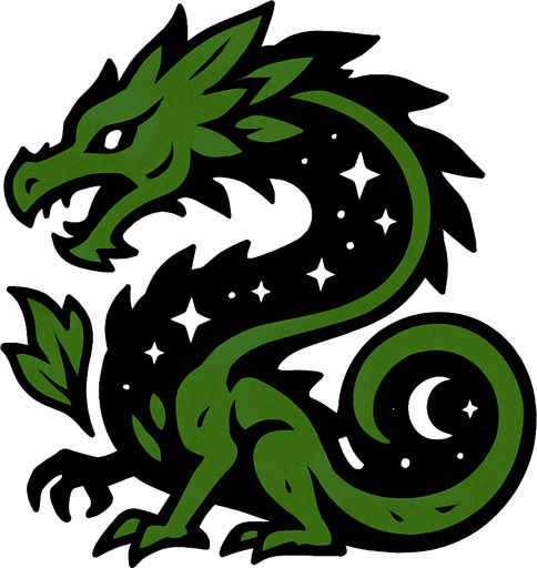 Dragon végétal et du vide.
In-Game asset.  2d.  High contrast.  No shadows