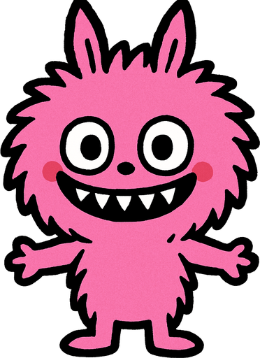 Pink labubu.
In-Game asset.  2d.  High contrast.  No shadows