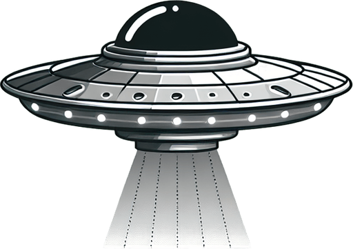 game flying saucer.
Single Game Texture.  In-Game asset.  2d.  Blank background.  High contrast.  No shadows