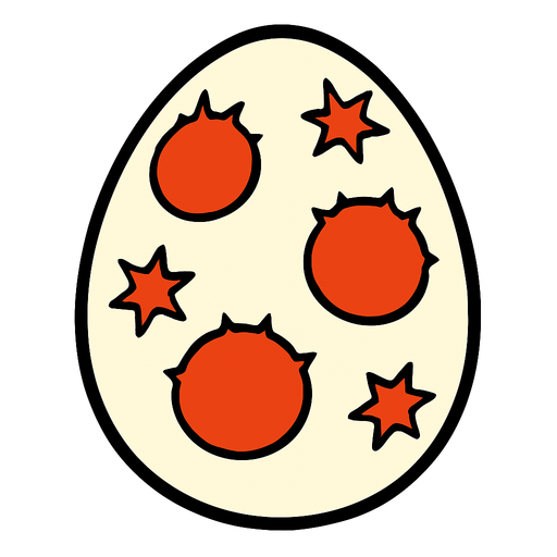 Digi huevo con el patron clasico de Punimon.
In-Game asset.  2d.  High contrast.  No shadows