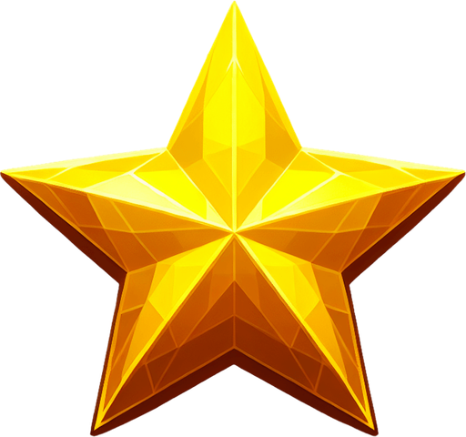 star, yellow, 2D.
Single Game Texture.  In-Game asset.  2d.  Blank background.  High contrast.  No shadows