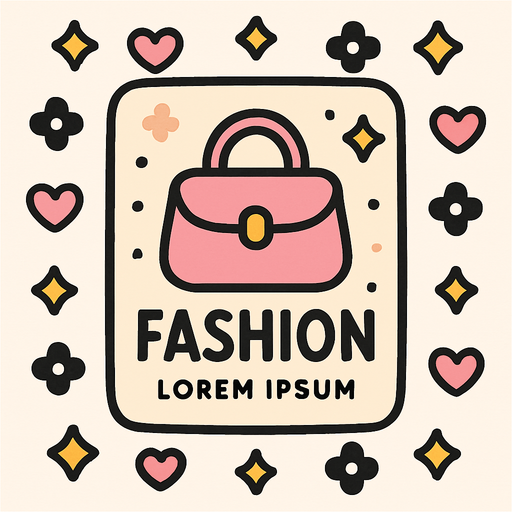 cute design fashion logo card pattern top view..
In-Game asset.  2d.  High contrast.  No shadows