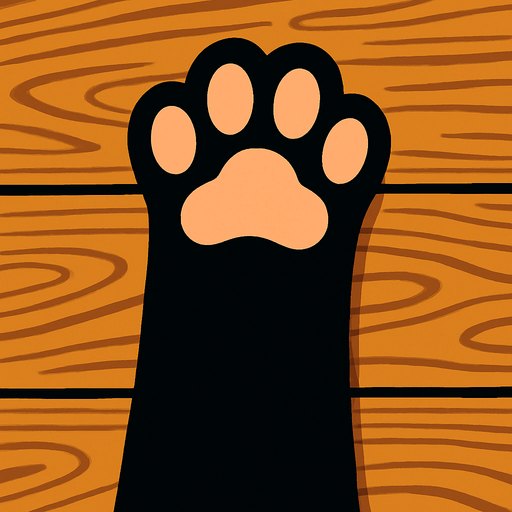 patita de gato encima de una mesa pero vista desde arriba
In-Game asset.  2d.  High contrast.  No shadows