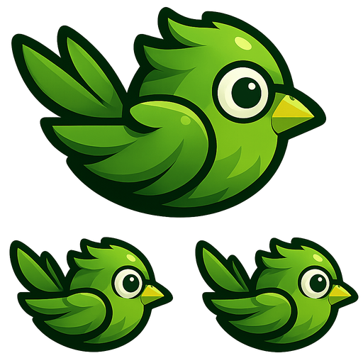 Cool bird with feathers the color #5f9a4a