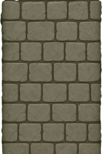 Haz una textura de piedra al fondo. Usa piedras cuadradas. A los lados haz arbustos pequeños.