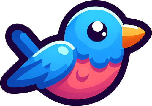 Bird.
Single Game Texture. In-Game asset. 2d. Blank background. High contrast. No shadows.