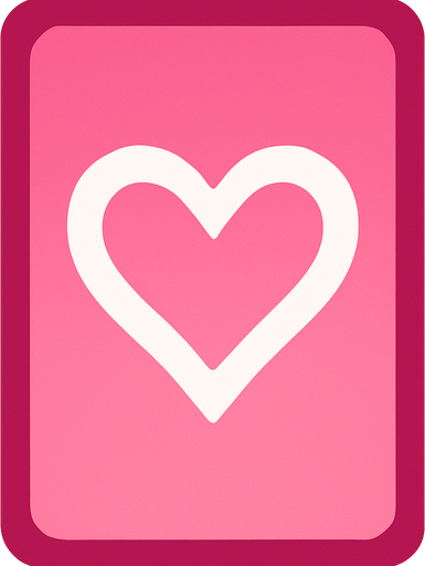Let it be a pink card, the corners are dark pink, getting lighter towards the middle.
In-Game asset.  2d.  High contrast.  No shadows