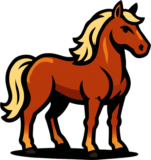Horse.
In-Game asset.  2d.  High contrast.  No shadows