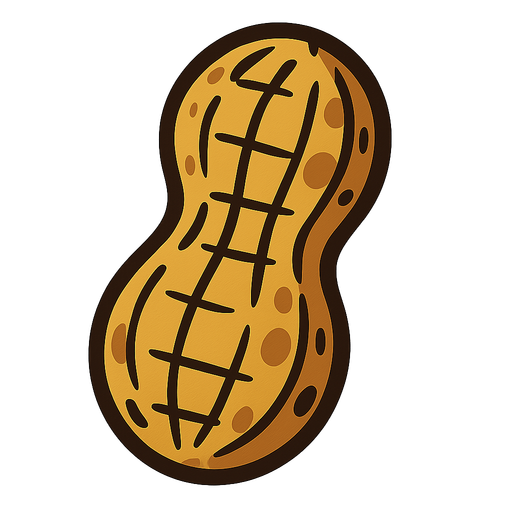 A peanut.
In-Game asset.  2d.  High contrast.  No shadows