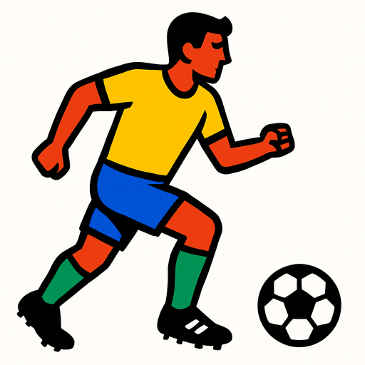 male soccer striker  not holding ball 2d ingame asset high contrast no shadows.
In-Game asset.  2d.  High contrast.  No shadows
