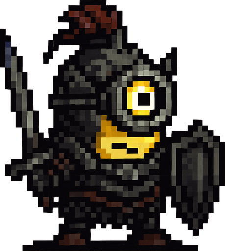 İnfinity Minion character dark souls style 2d pixel art.
In-Game asset.  2d.  High contrast.  No shadows