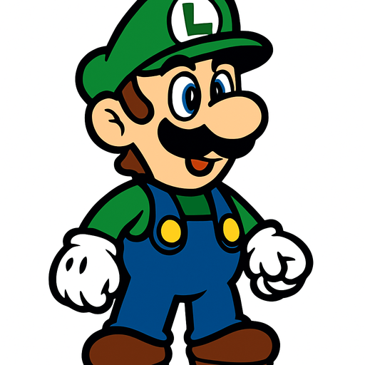 LUİGİ KARAKTERİNİ OLUŞTUR.
In-Game asset.  2d.  High contrast.  No shadows