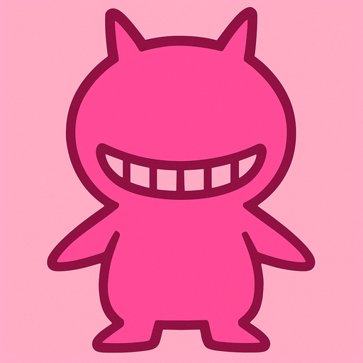 Pink labubu no eyes no ears.
In-Game asset.  2d.  High contrast.  No shadows no hair