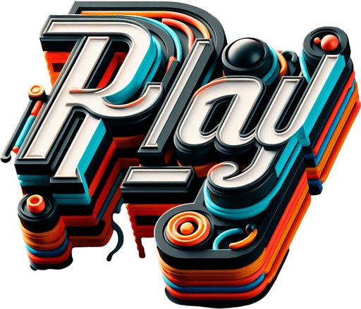 3d logo with text "Play".
high definition