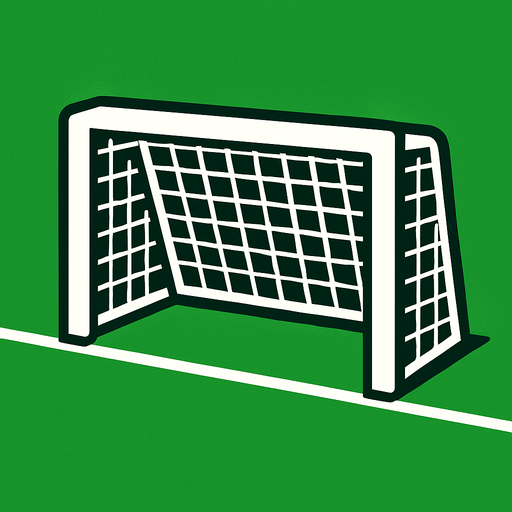 A football goal.
In-Game asset.  2d.  High contrast.  No shadows