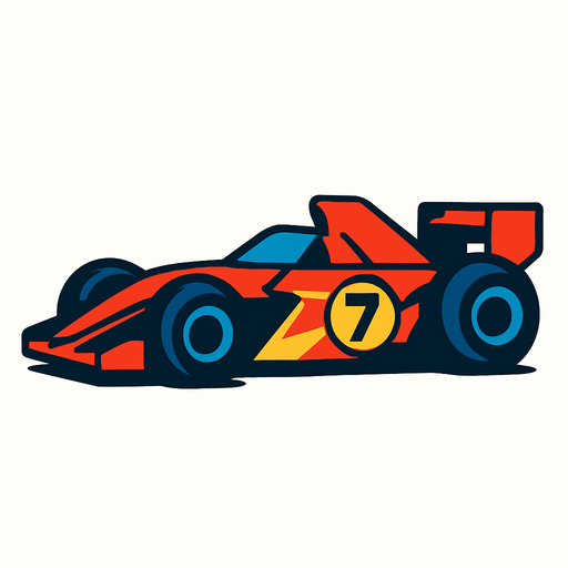 racing car.
In-Game asset.  2d.  High contrast.  No shadows