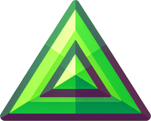Green equilateral triangle, fills the entire picture space in width and height

Single Game Texture. In-Game asset. 2d. Blank background. High contrast. No shadows.