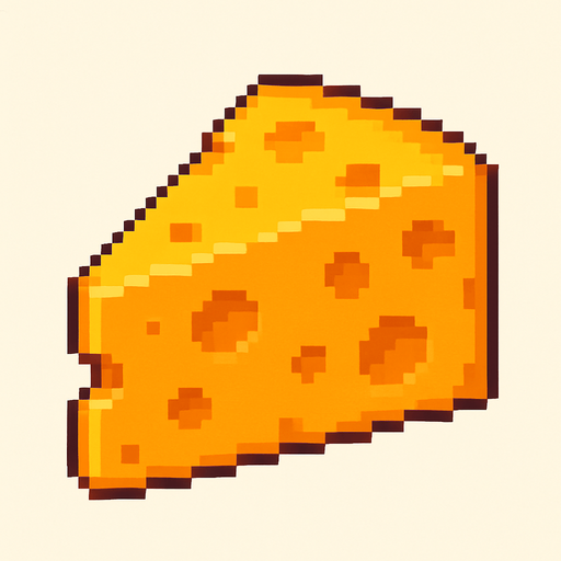 pixel art chedar.
In-Game asset.  2d.  High contrast.  No shadows