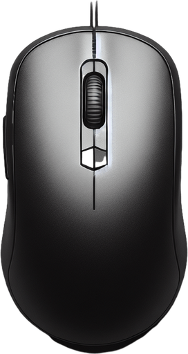 computer mouse top view.
Single Game Texture. In-Game asset. 2d. Blank background. High contrast. No shadows.
