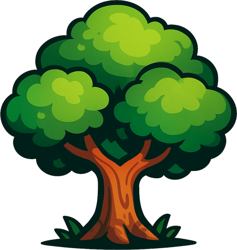 Tree.
In-Game asset.  2d.  High contrast.  No shadows