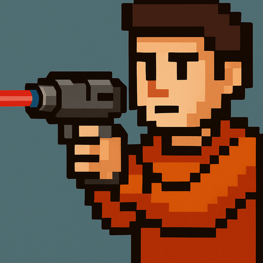 man with laser gun