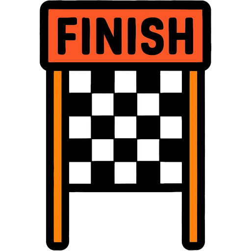 finish line vertical.
In-Game asset.  2d.  High contrast.  No shadows