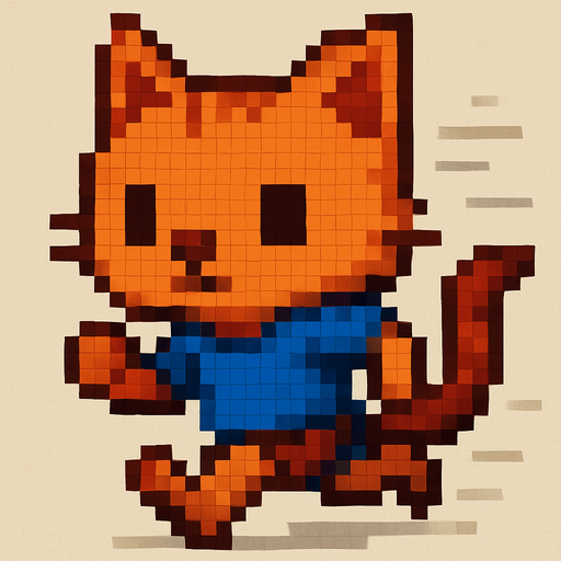 Gatito corriendo pixelart