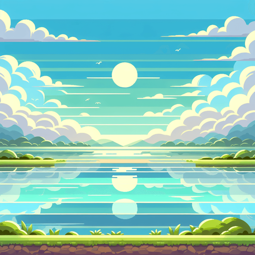 A layer of water for an endless horizontal runner. Pond surface
Single Game Texture. In-Game asset. 2d. Blank background. High contrast. No shadows.